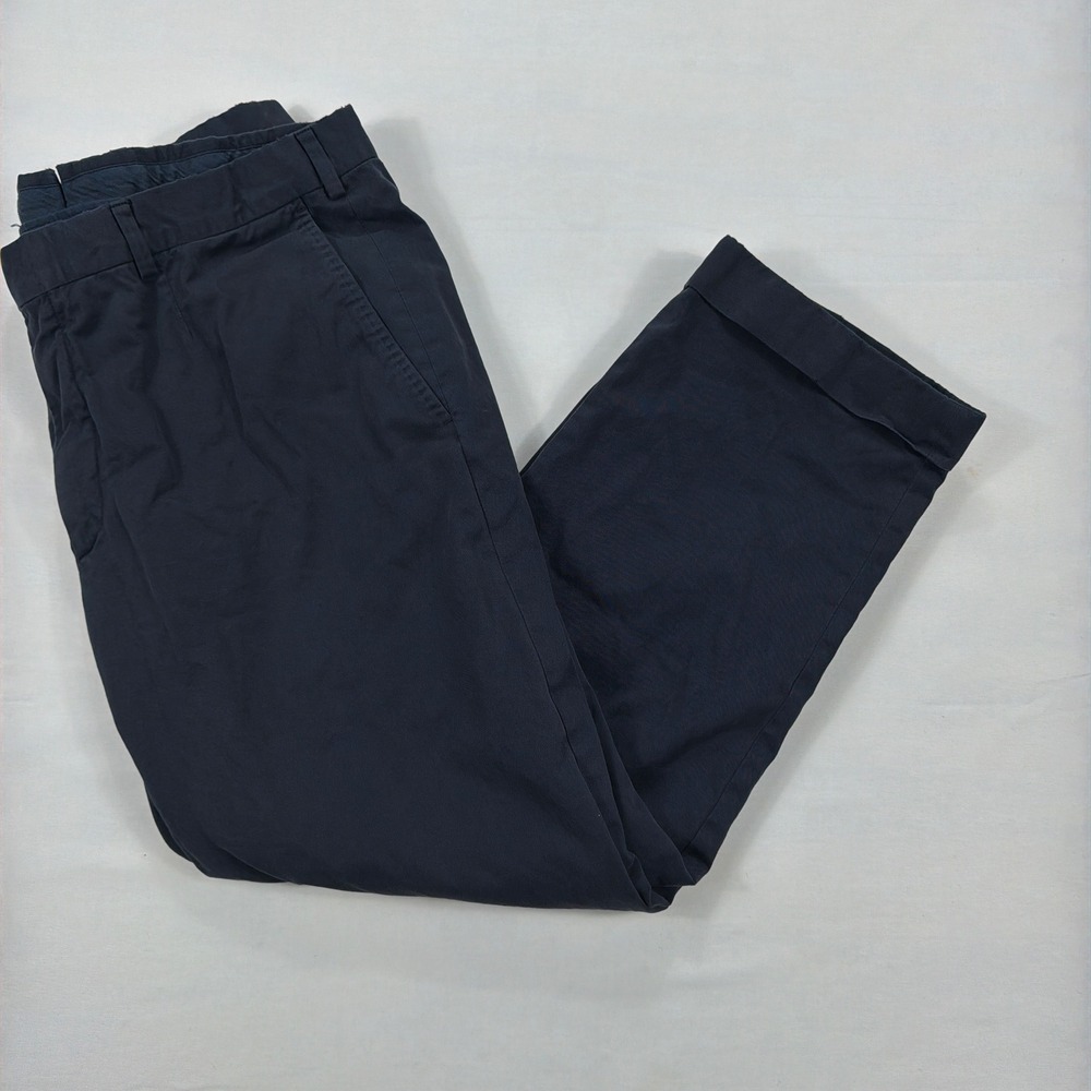 Ermenegildo Zegna Cashco Cotton Cashmere Trousers 54R Navy Blue Su Misura 34x26